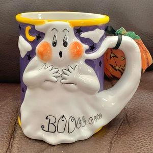 Boo! Ghost Embossed Halloween Mug - Heather Goldminc Blue Sky Collection